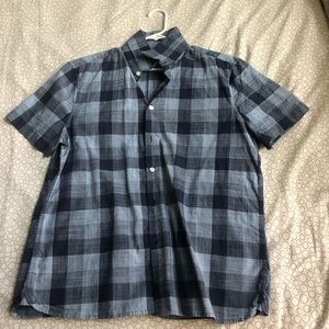 Perry Ellis Blue Plaid Work Shirt